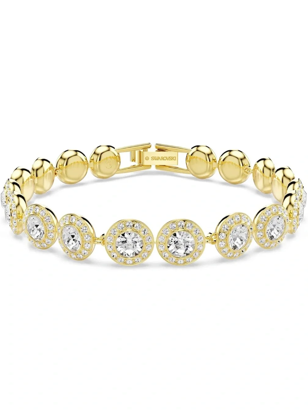 Swarovski Gold Crystal Un Angelic Necklace, Bracelet & Stud Earrings Set - New